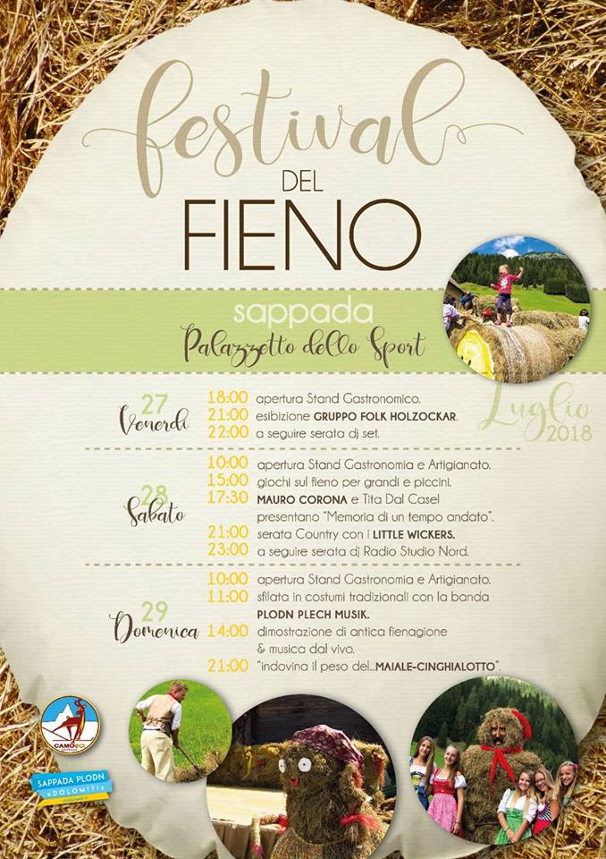 Locandina - Programma Festival del Fieno a Sappada 2018 (Alte Dolomiti, Udine, Friuli-Venezia Giulia)