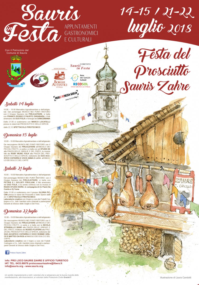 Locandina - programma Sauris in Festa - Festa del Prosciutto 2018 di Sauris (Carnia, Udine, Friuli-Venezia Giulia)